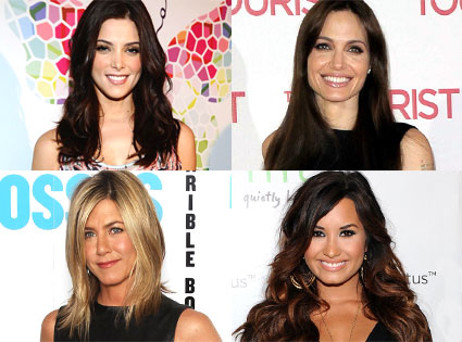 Ashley Greene, Demi Lovato, Angelina Jolie, Jennifer Aniston Ashley Greene, Demi Lovato, Angelina Jolie, Jennifer Aniston